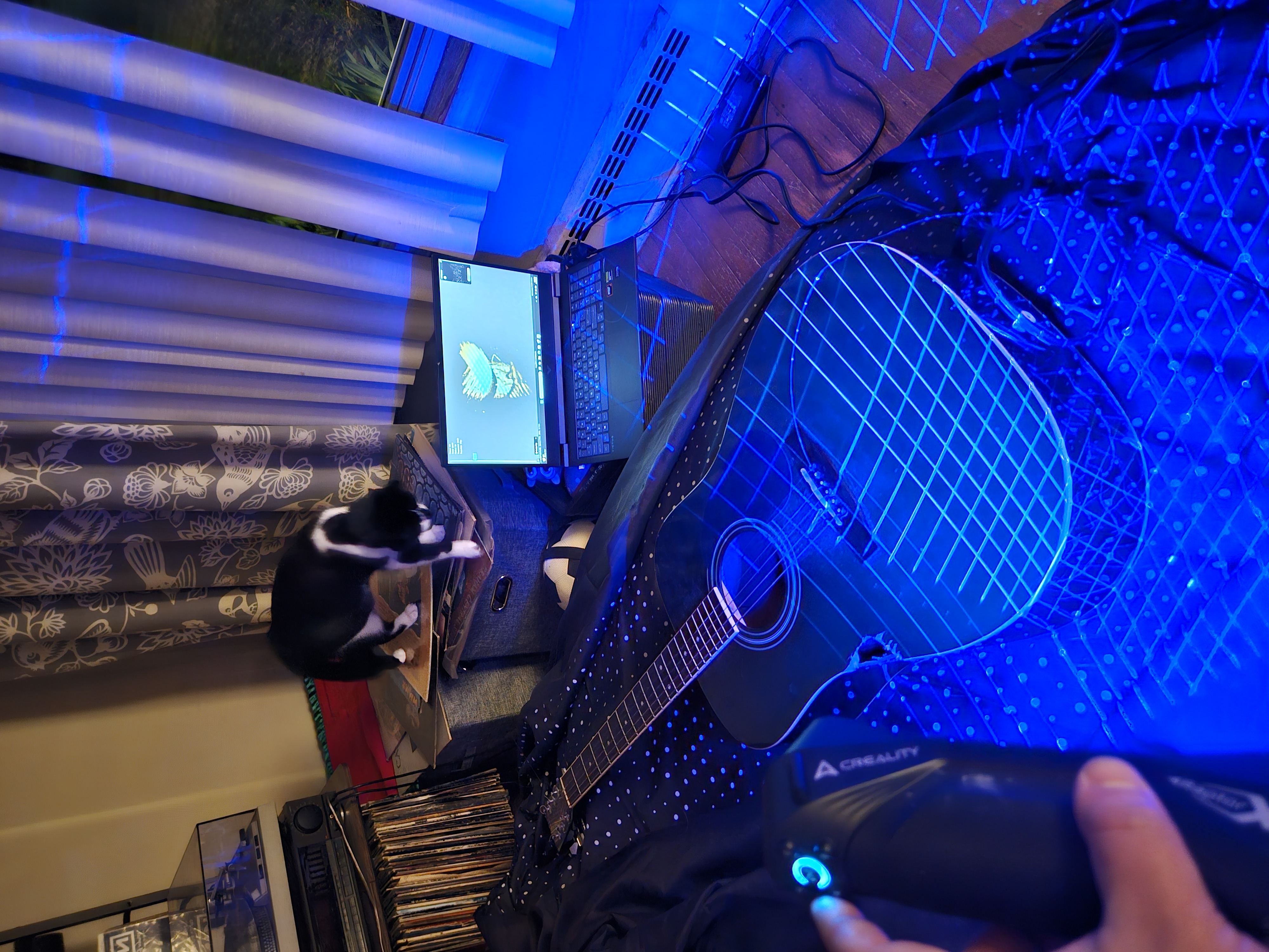 Partial view of ScanCloth scanning surface showing integrated fiducial markers on fabric